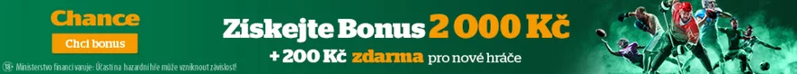 200 Kč zdarma za registraci u Chance