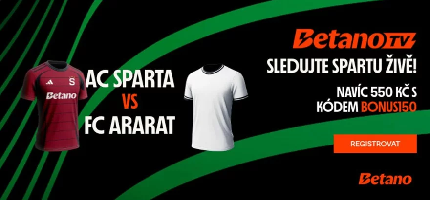 Sparta vs. Ararat živě na Betano: Sledujte exkluzivní live stream a získejte bonus
