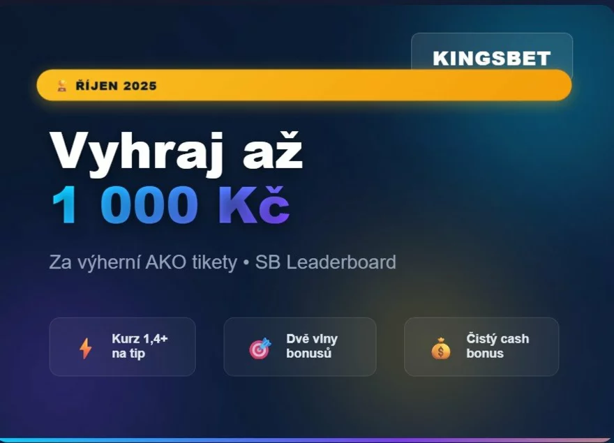 Kingsbet bonus až 1 000 Kč: Jak vyhrát v žebříčku za kombinované tikety