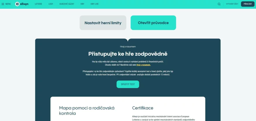 Allwyn zodpovědné hraní