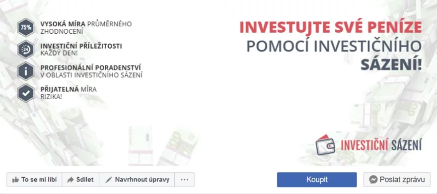 Facebooková stránka Investiční sázení