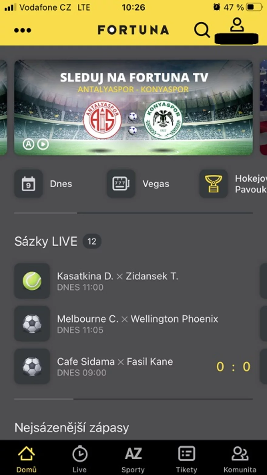 Mobilní aplikace od Fortuny
