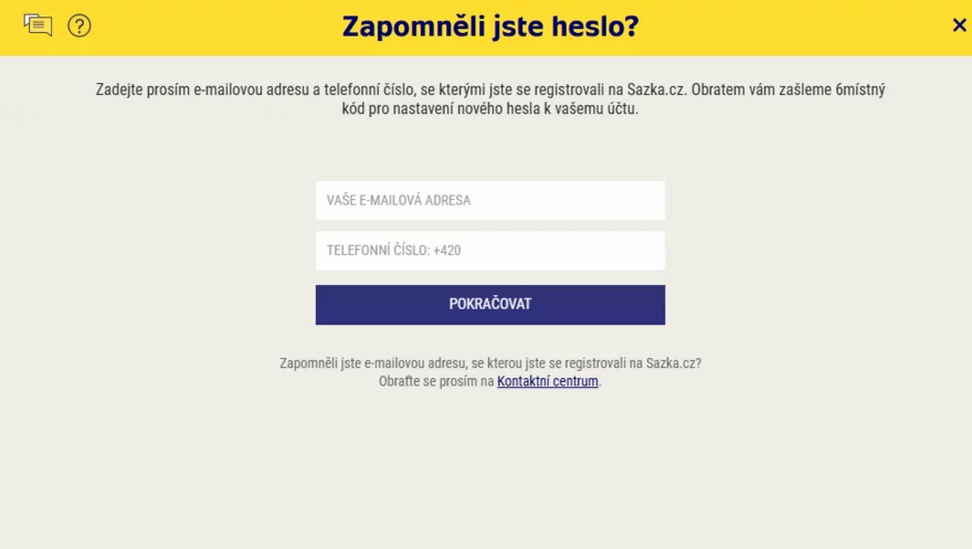 Sazkabet | Zapomenuté heslo