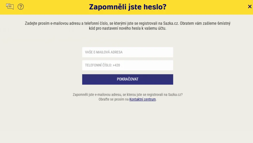 Sazkabet | Zapomenuté heslo