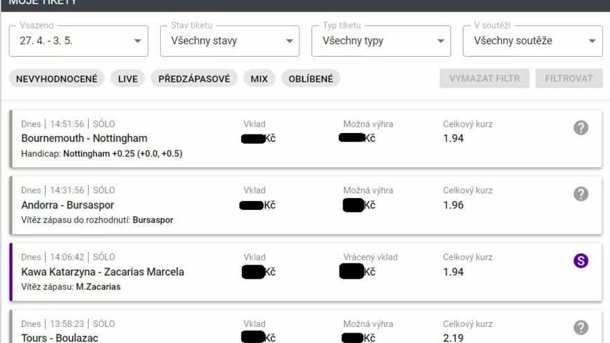 Tipsport – Kontrola tiketu rychle a jednoduše