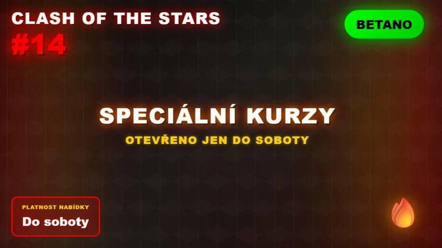 Clash of the Stars 14: speciální kurzy u Betano jen do soboty 🔥
