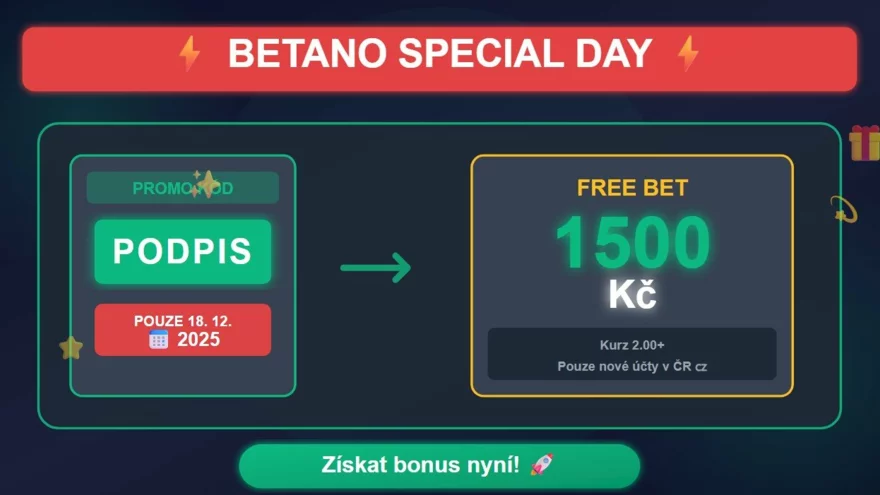 Betano Special Day: Betano full bet 1500 Kč za registraci 🤯