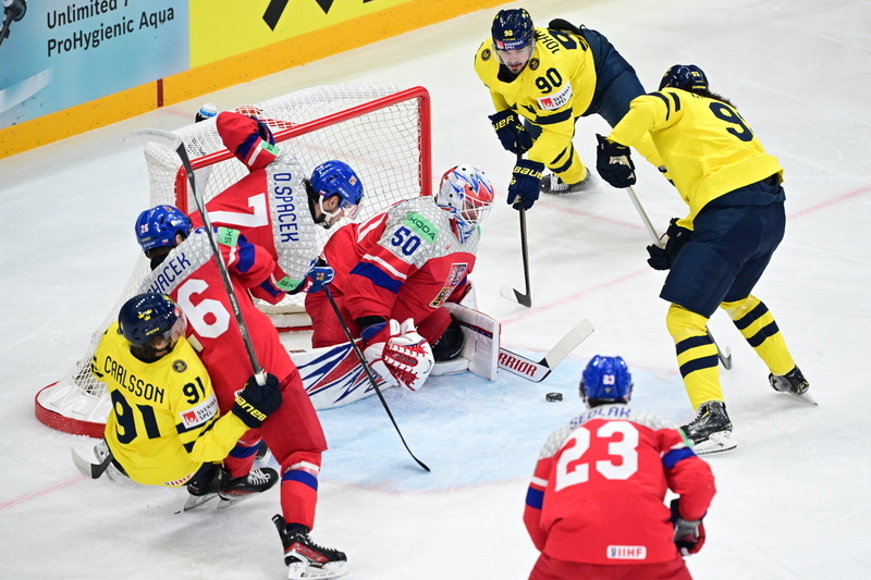 Česko - Švédsko. Čtvrtfinále MS v hokeji 2025